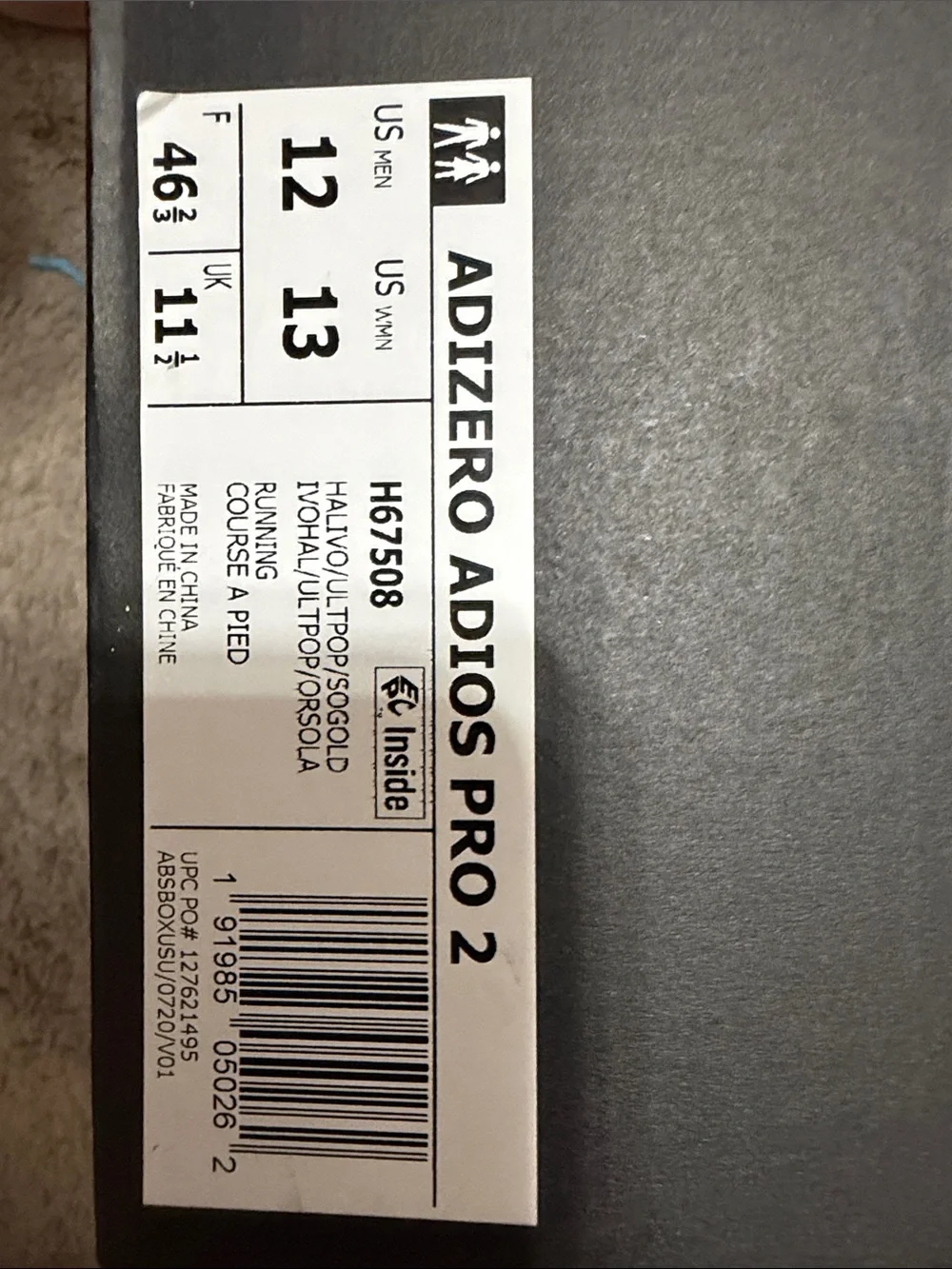 adidas Adizero Adios Pro 2 size 12 men NYC 2021 Deadstock!!